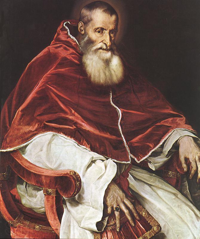 TIZIANO Vecellio Portrait of Pope Paul III atr Spain oil painting art